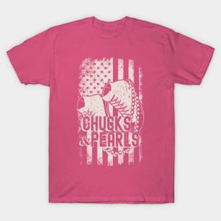 Vintage Chucks and Pearls American Flag T-Shirt